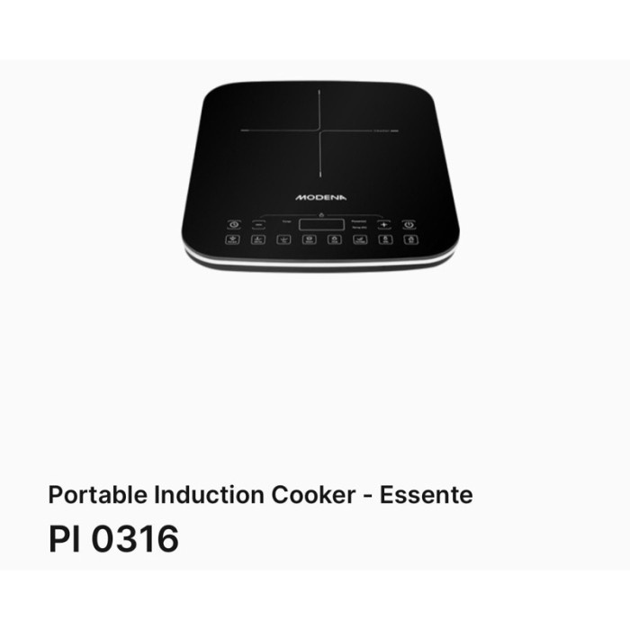 Modena Kompor Induksi Portable PI 0316 Essente Induction Cooker PI0316