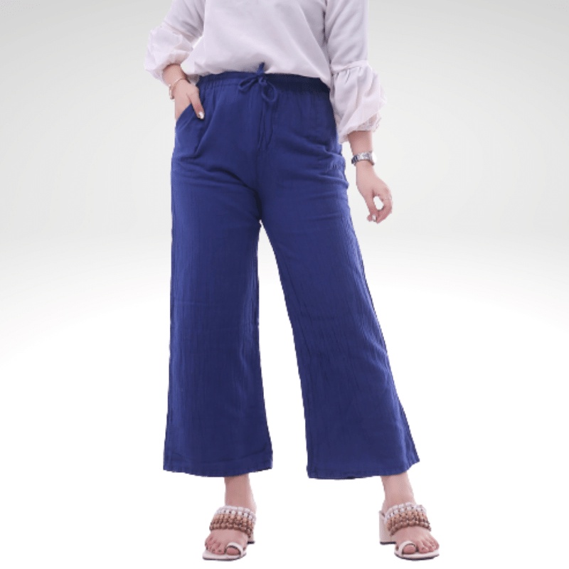 Celana Kulot Jeans Wanita Highwaist Loose Allsize Terlaris-BIRU non jeans