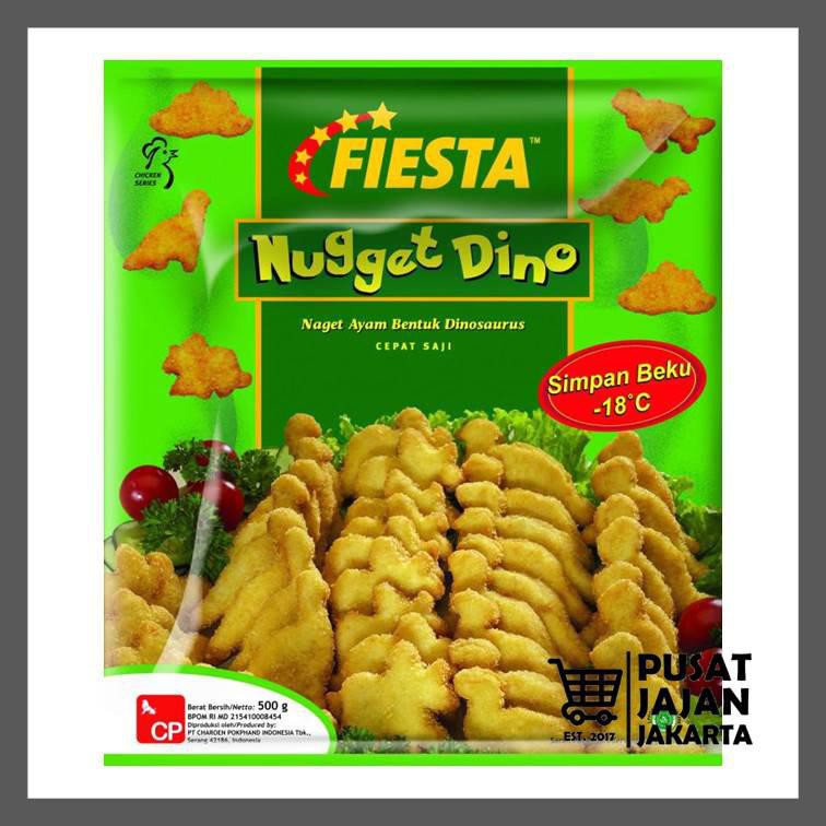 

Fiesta Chicken Nugget Dino 500 Gr Naget Daging Ayam Olahan Dinosaurus