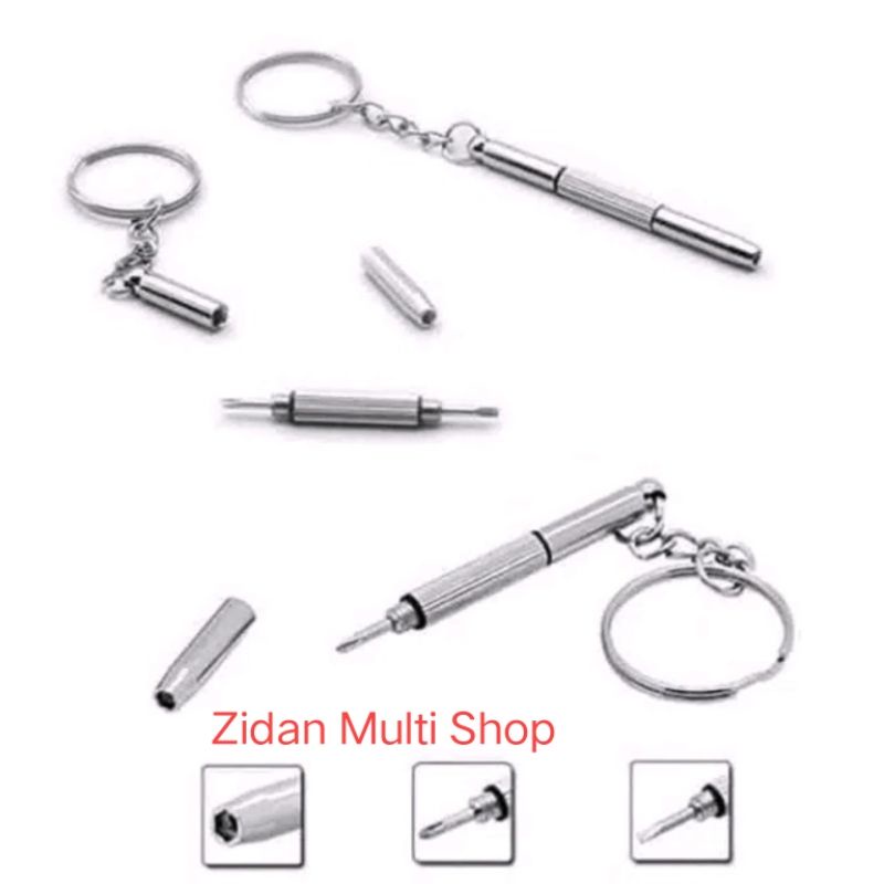 Obeng Kacamata - Obeng kecil serbaguna, obeng 3 in 1, Obeng kacamata multifungsi