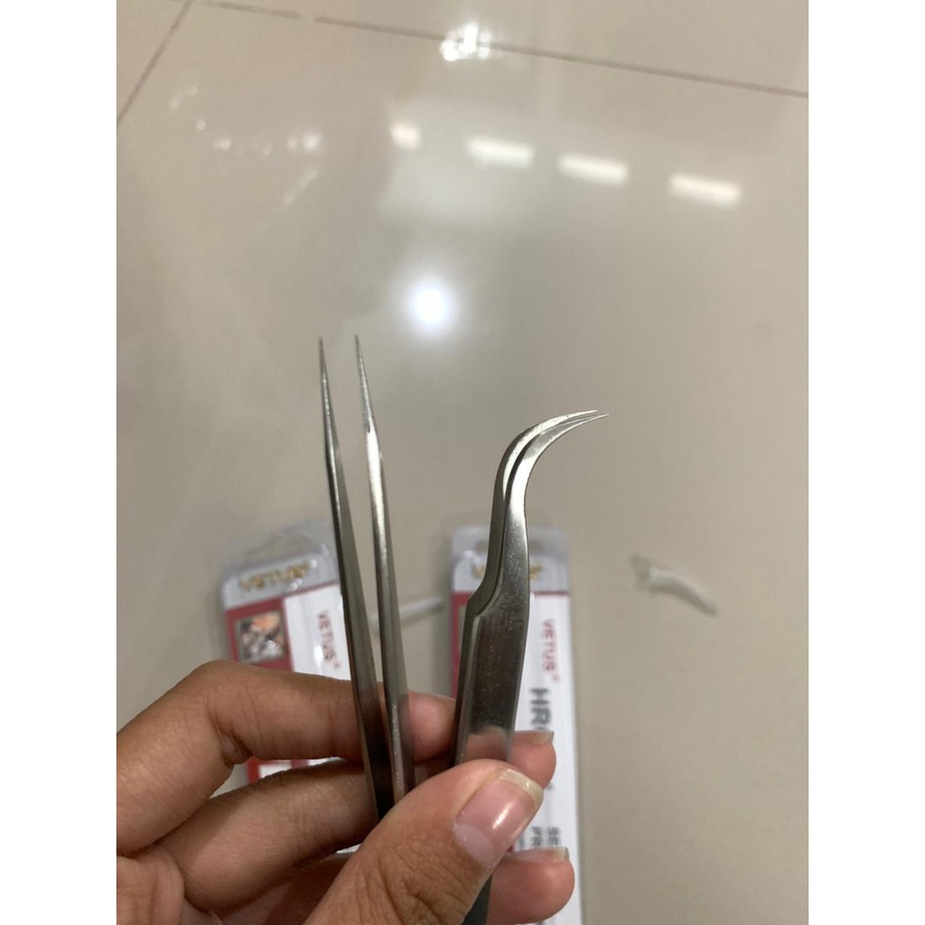 TWEEZER VETUS / PINSET Tajam SILVER bulu mata