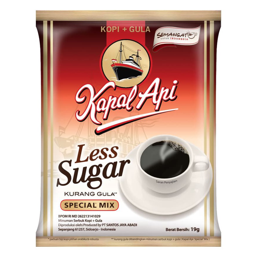 

Kapal Api Special Mix Kopi Less Sugar Bag (Isi 20 Sachet @19 Gram) - kkp1438