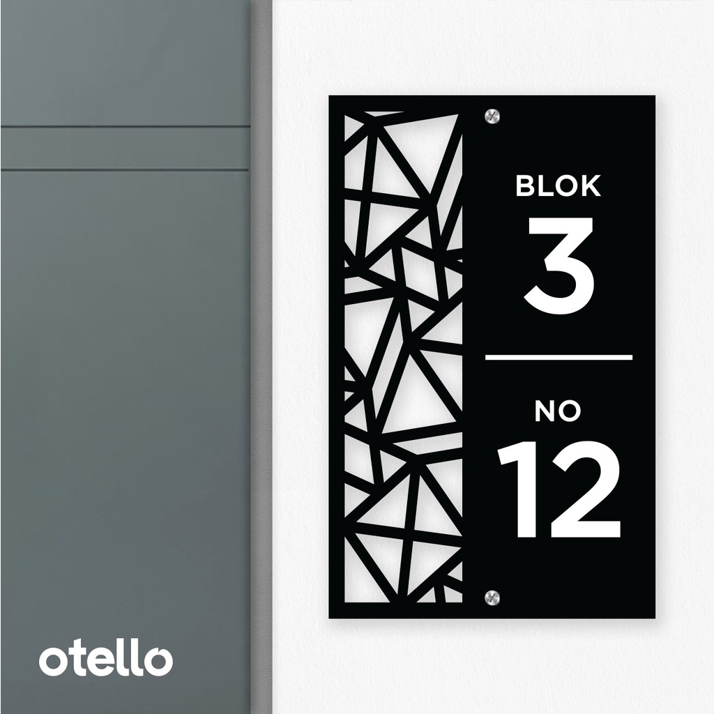 Otello Papan Alamat Custom Nomor Rumah Acrylic Custom Akrilik Label Nomer House Number Label Estetik Mewah Modern Eksklusif
