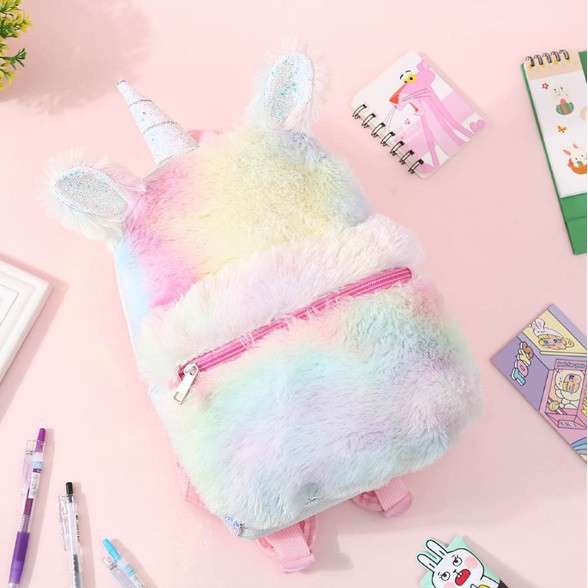 Tas Bludru Sequin Lembut Tas Sekolah Anak Perempuan