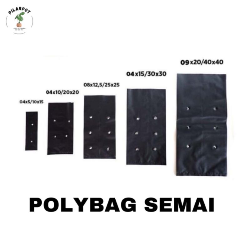 plastik polybag polibag semai tanaman ecer satuan BESAR - POLYBAG PERLEMBAR