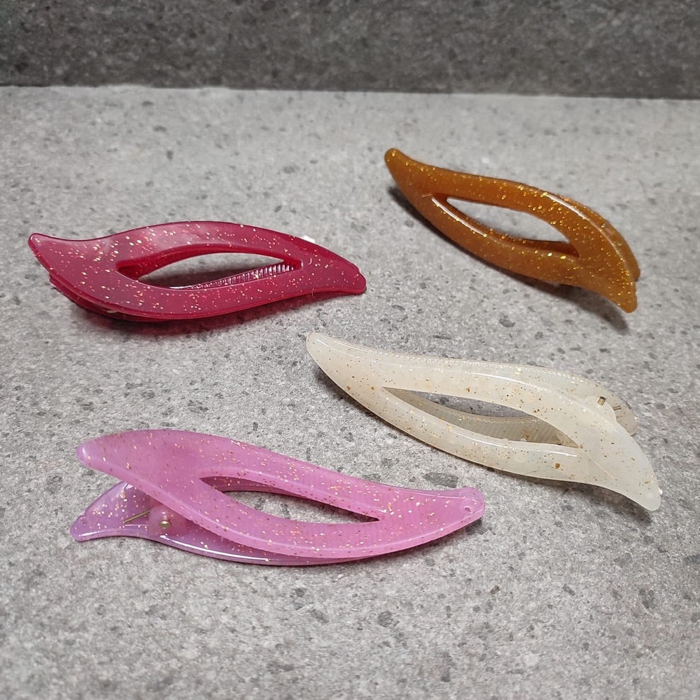 JEPIT RAMBUT Bebek bentuk Polos dan Daun 9 CM - Duckbill Klip Klip Jepit Rambut Elips - Korean Style