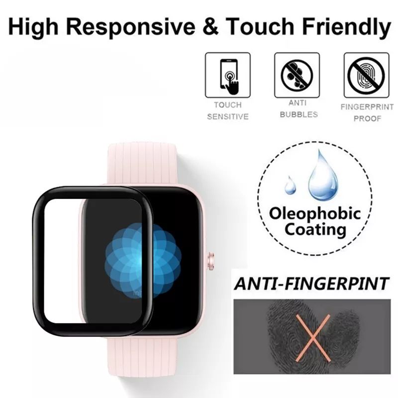 Anti Gores 3D Full Cover Screen Protector Amazfit Bip 3 Bip 3 Pro Bip U Bip U Pro