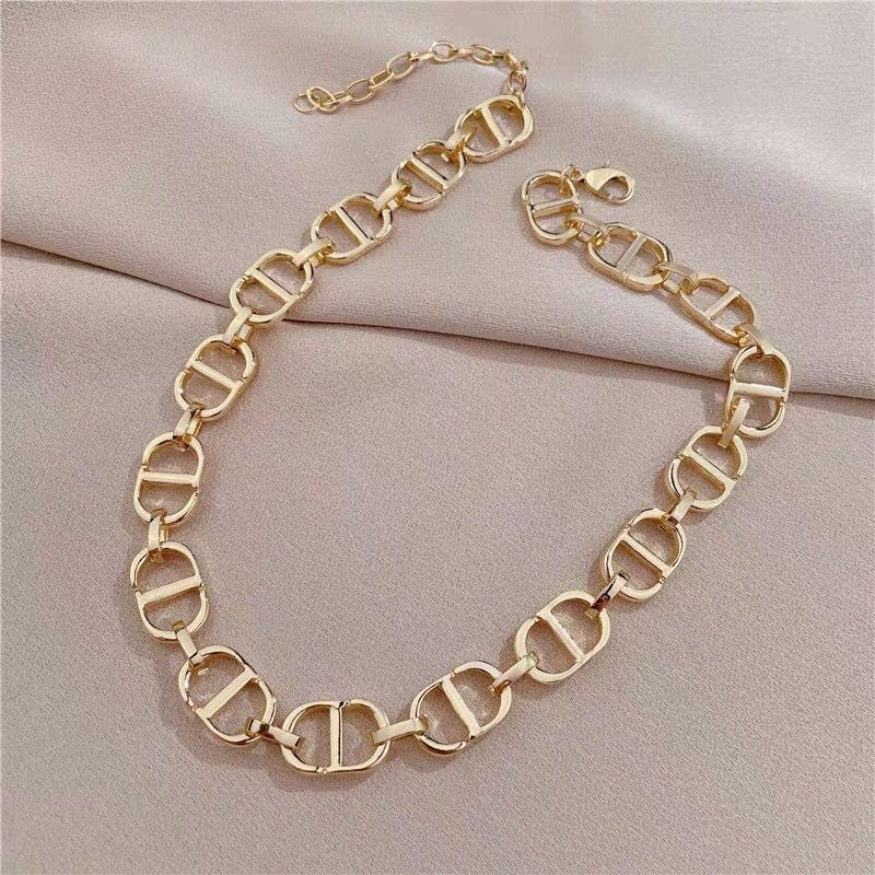 Kalung Titanium Choker Trending Gold Elegan Korea Fashion Style