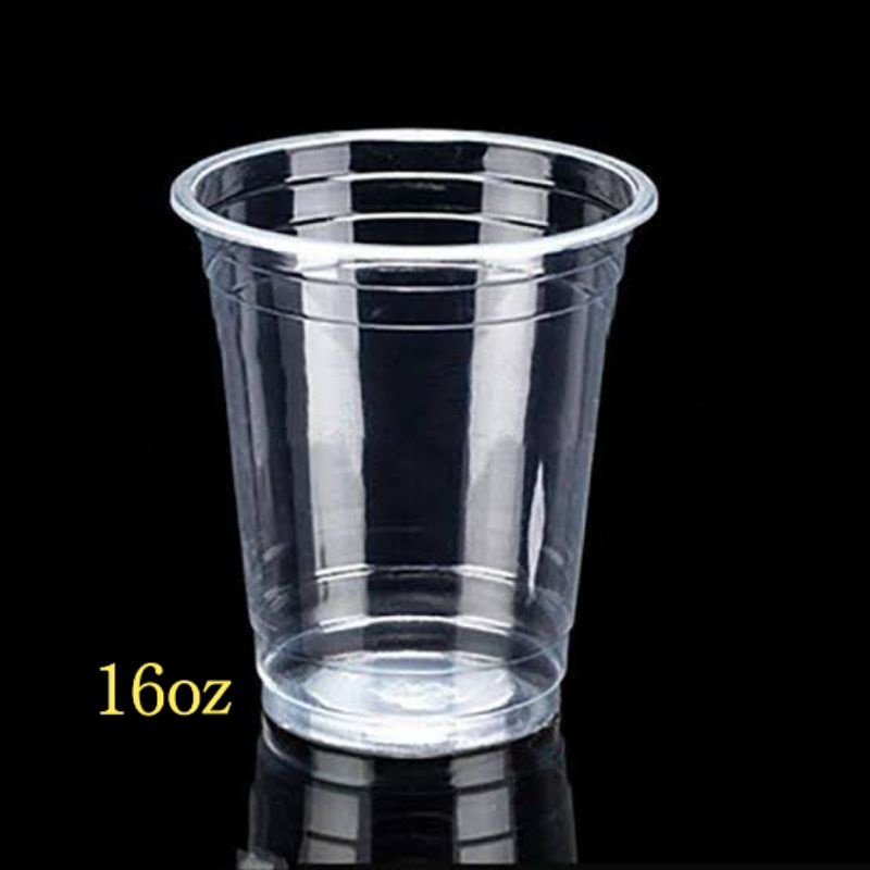 gelas plastik 16oz isi 50pcs | gelas 16 oz