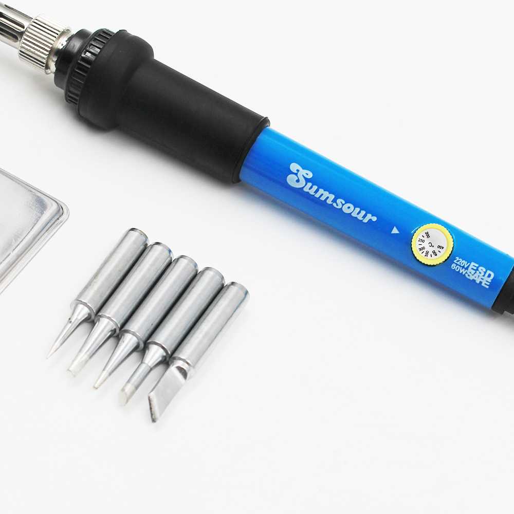 (BISA COD) FTIHSHP Solder Iron Adjustable Temperature 60W with 5 Tips - CS31