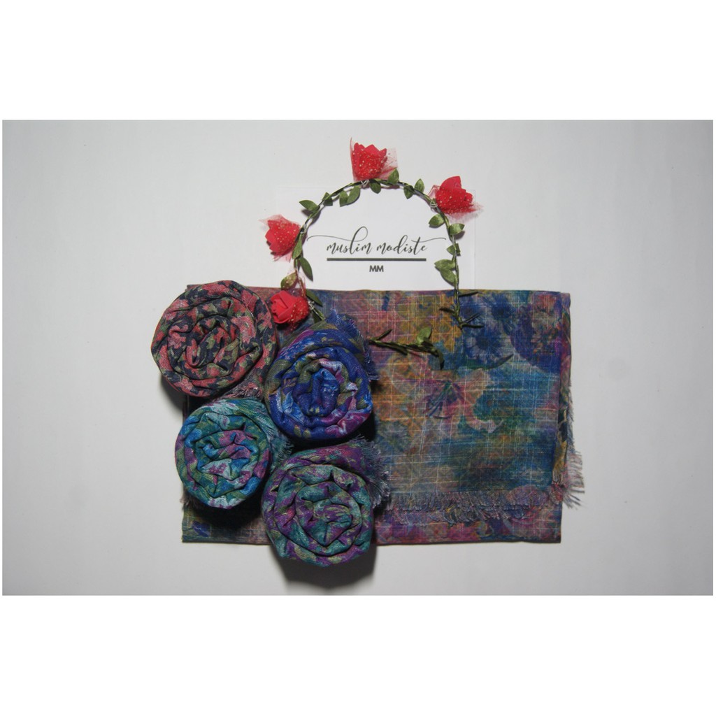 Kerudung Segi Empat Bunga Rawis (Bolak Balik)