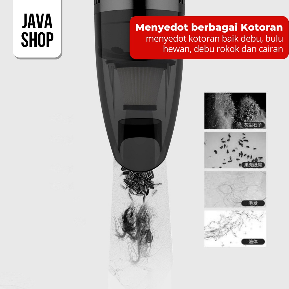 JAVASHOP Vacuum Cleaner Penyedot Debu Kotoran Mobil Tenaga Listrik