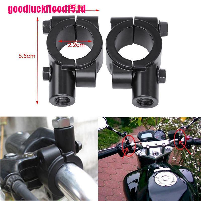 (LUCKID) Klem Mount Stang Motor Holder Kaca Spion 8mm 10mm