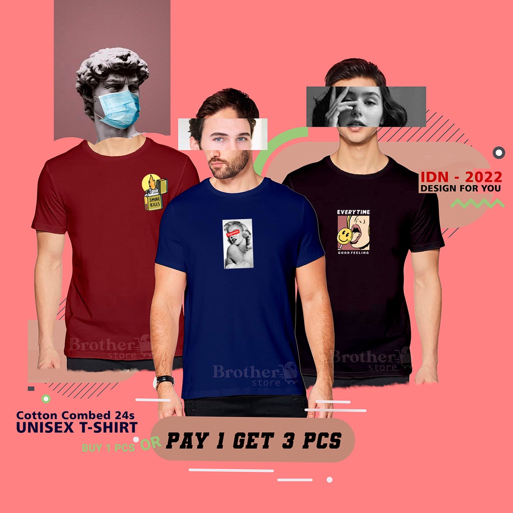 BUY 1 OR 3 PCS ( PROMO COD ) BROTHER STORE / Kaos Distro100% Catoon Combed 30s / ArticelBSSE