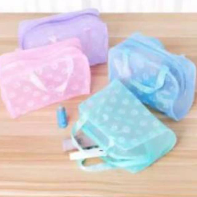Pouch Tas Kosmetik Wanita Transparan Multiguna