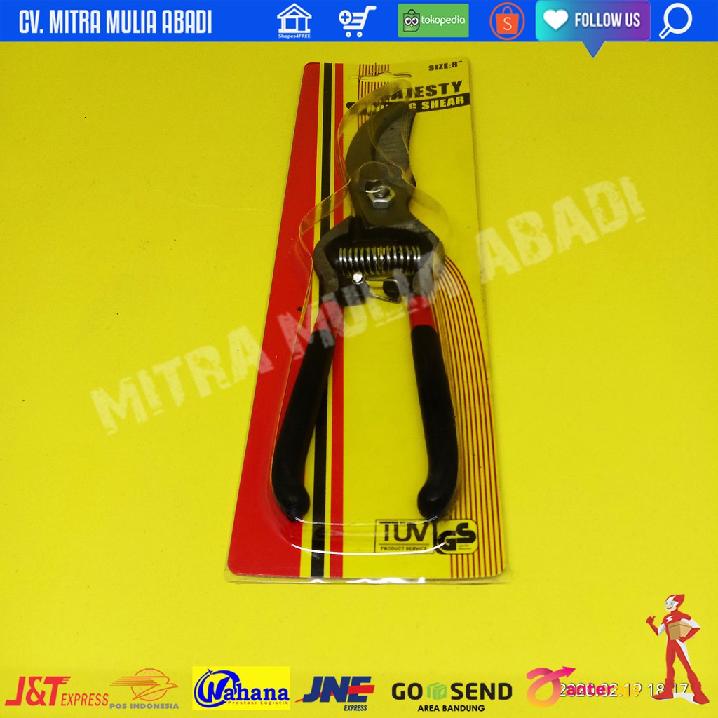 Gunting Stek Dahan Ranting Stainless Steel 8 Inci l Pruning Shear