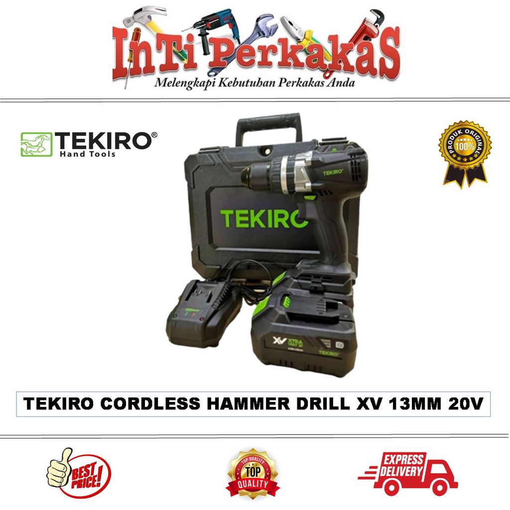 Jual Tekiro Cordless Hammer Drill Xv Mm Brushless V Shopee Indonesia