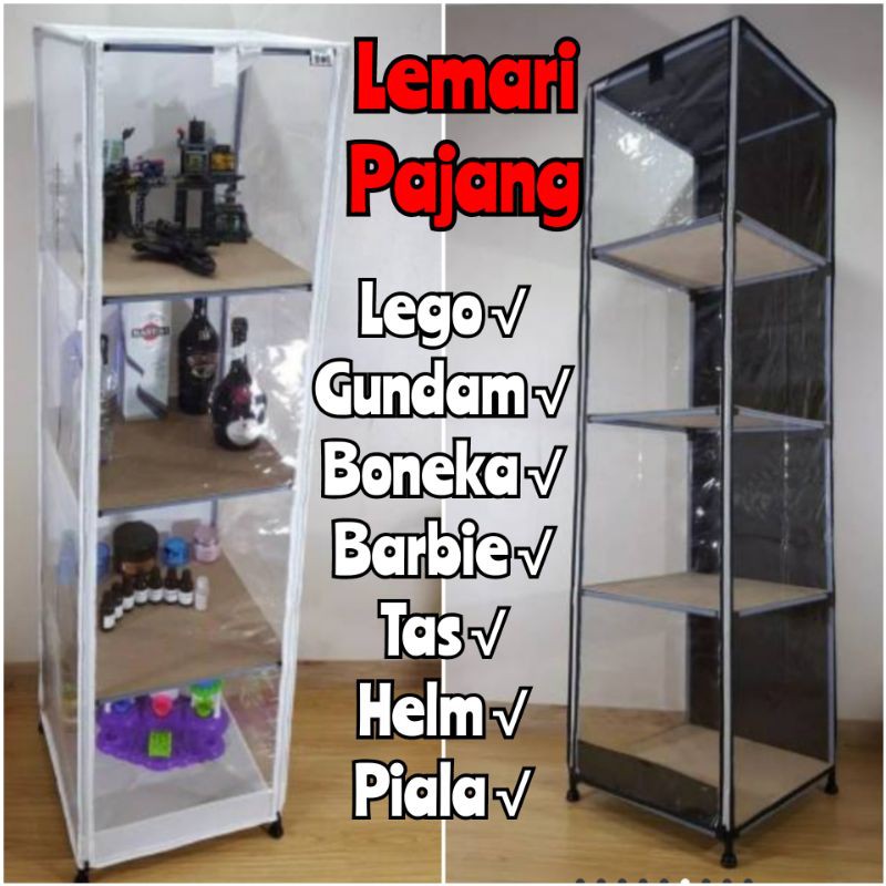 Lemari Pajang Minimalis multiguna Rak Helm Mainan Lego Gundam Koleksi