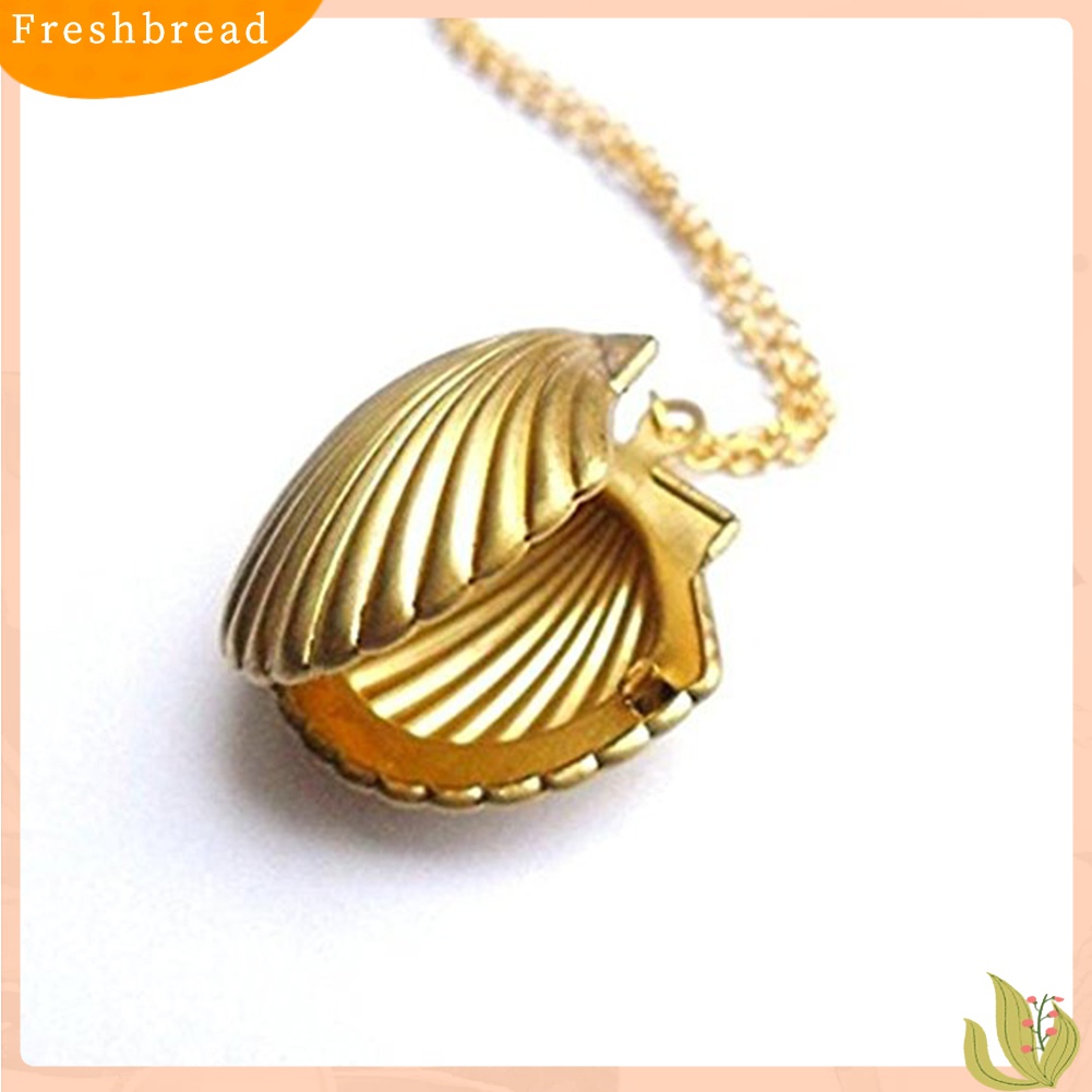 [TERLARIS]Women's Stylish Sea Shell Locket Pendant Alloy Chain Necklace Jewelry Gift