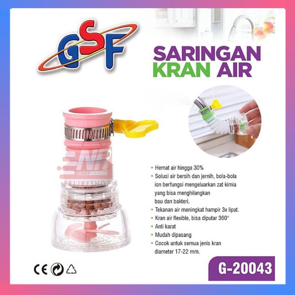 Sambungan kran plus klem / saringan kran klem / kran shower / filter air 360 derajat