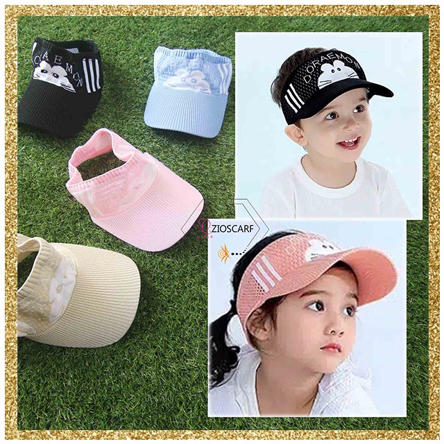 (COD) ZH Topi Visor anak Sunshade Motif Kartun Topi Baseball Anak topi rajut anak doaremon kitty