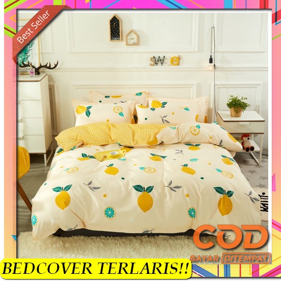Bedcover Set Motif Dior Kotak Premium Termurah & Terlaris Ukuran 120X2 Wemarry Sprei Katun Set - Sar