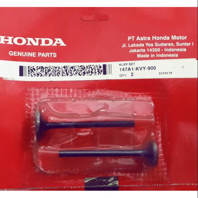 Klep Set In&Ex Type Motor Beat Carbu 2010-2012 Beat fi 2013-2014 (147A1 KVY 900)