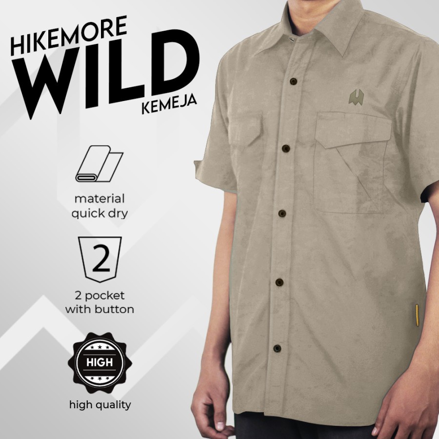 Hikemore Wild Kemeja Lengan Pendek Outdoor PDL Lapangan Quickdry Dry Fit Original