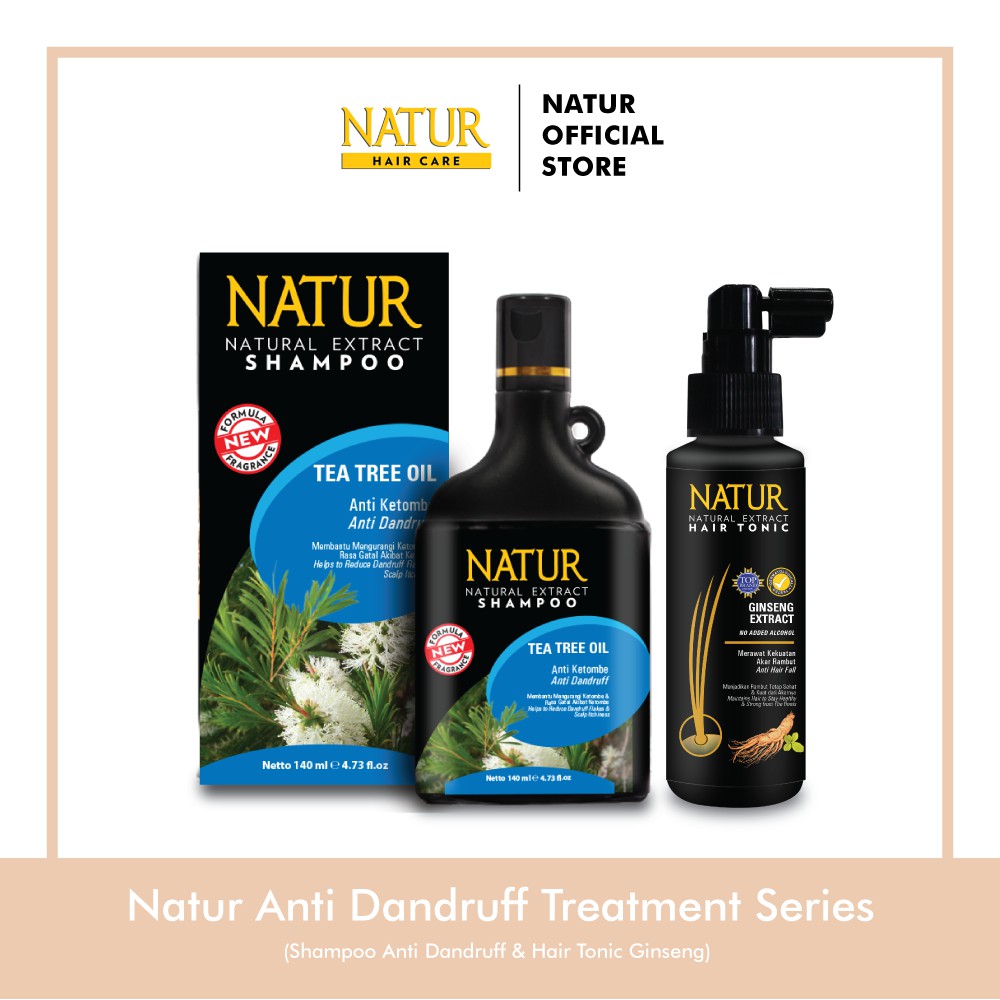 Natur Anti Dandruff Treatment Series (Shampoo TTO Hair Tonic)