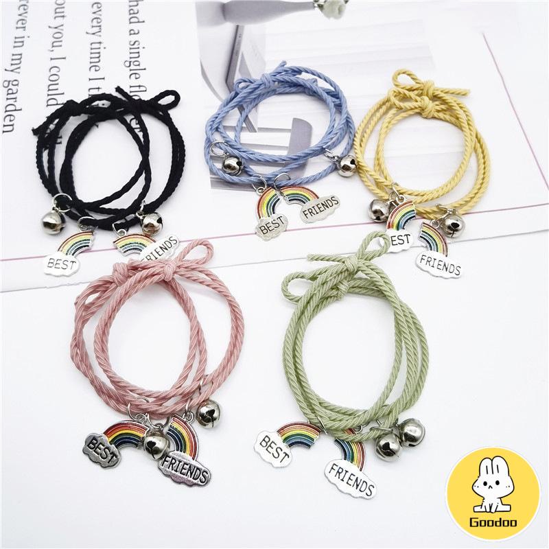 2 Pcs/set Adjustable Magnetic Braided Gelang Pasangan Gaya Etnis Cina -Doo