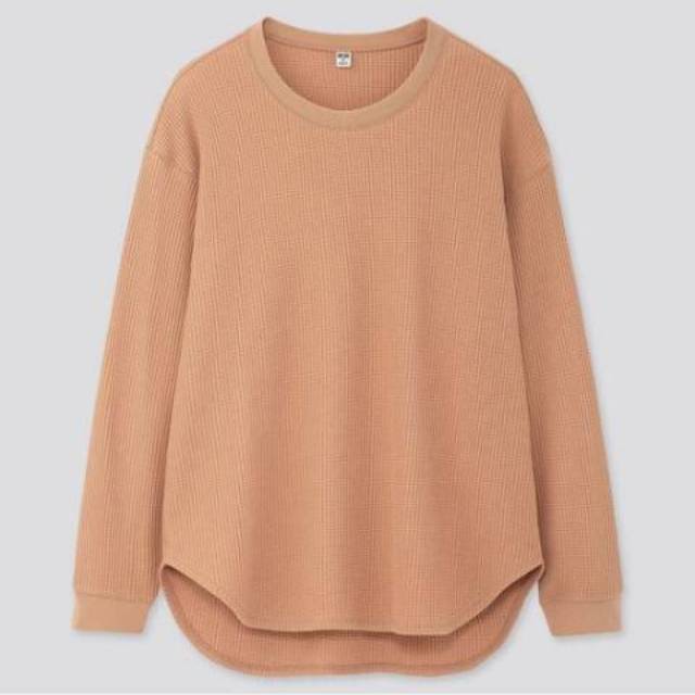 UNIQLO ORIGINAL Sweater Blouse Waffle Lengan Panjang Wanita Polos GARANSI TERMURAH SALE 80% READY