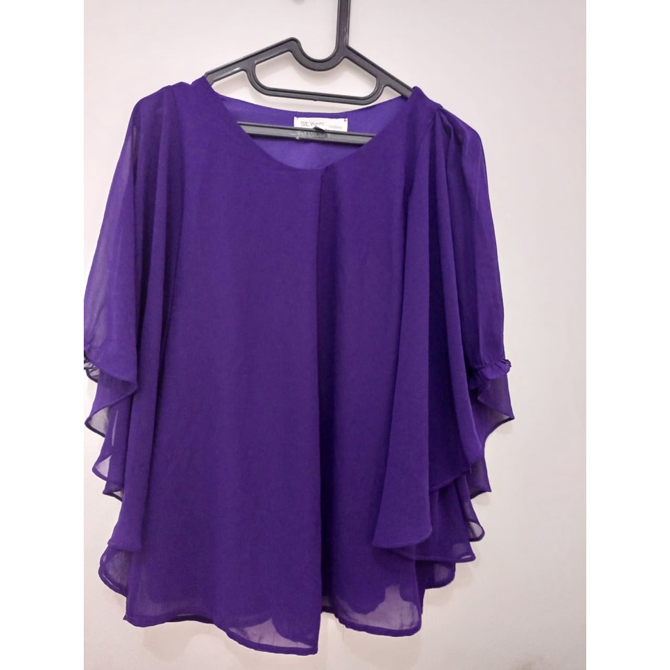 Blus ungu tua batwing