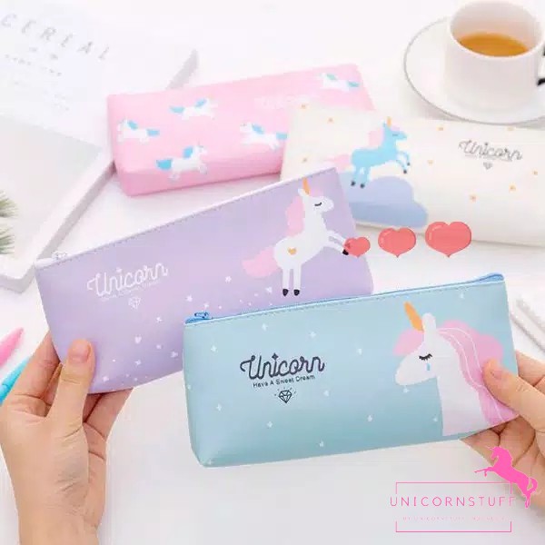 Tempat Pensil Unicorn Tepak Pensil Unicorn Premium Tempat Pensil Alat Tulis Sekolah Anak Perempuan Cewek Kado Ulang Tahun Birthday