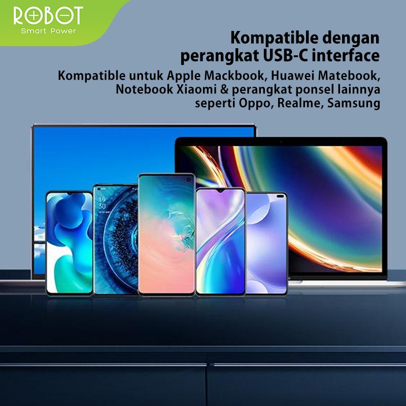 ROBOT - HT100 Type-C to HDMI Adapter with 4K HDMI Alumunium Alloy - Garansi 1 Tahun