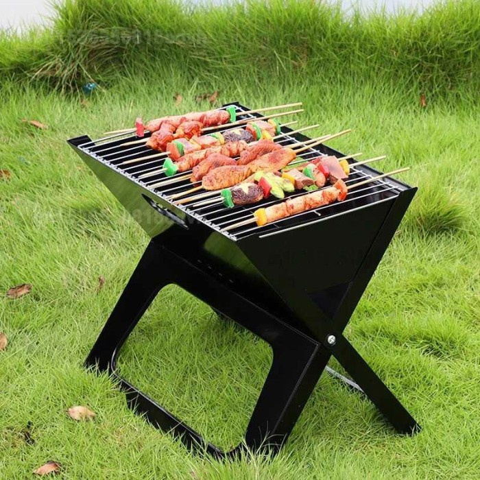 Alat Panggang Camping BBQ Grill Arang Portable X-Shaped Outdoor Stove