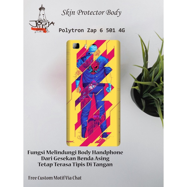 Dapat 2pcs Garskin HP Polytron Zap 6 501 4G motif cyber 2 - Free Custom Motif
