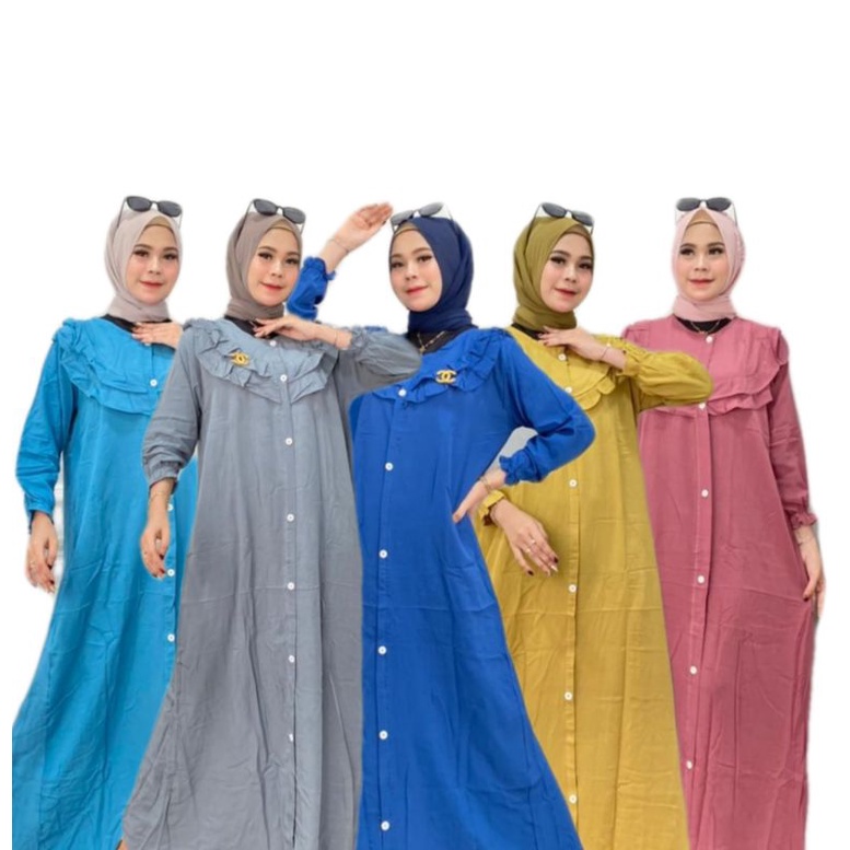 Daster Jumbo Busui - Terbaru Dress Midi Klok - Daster Evita