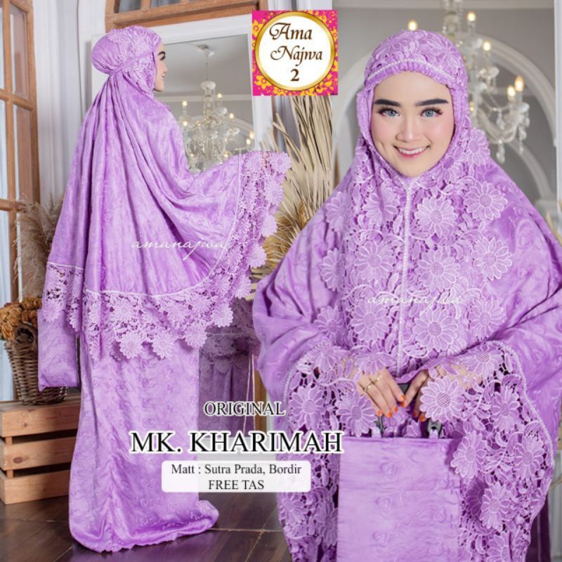 MUKENA MEWAH MUKNAH DEWASA SUTRA PREMIUM PRADA MOTIF BORDIR TERBARU 2021 TELEKUNG PUTIH JILBAB RUKUH