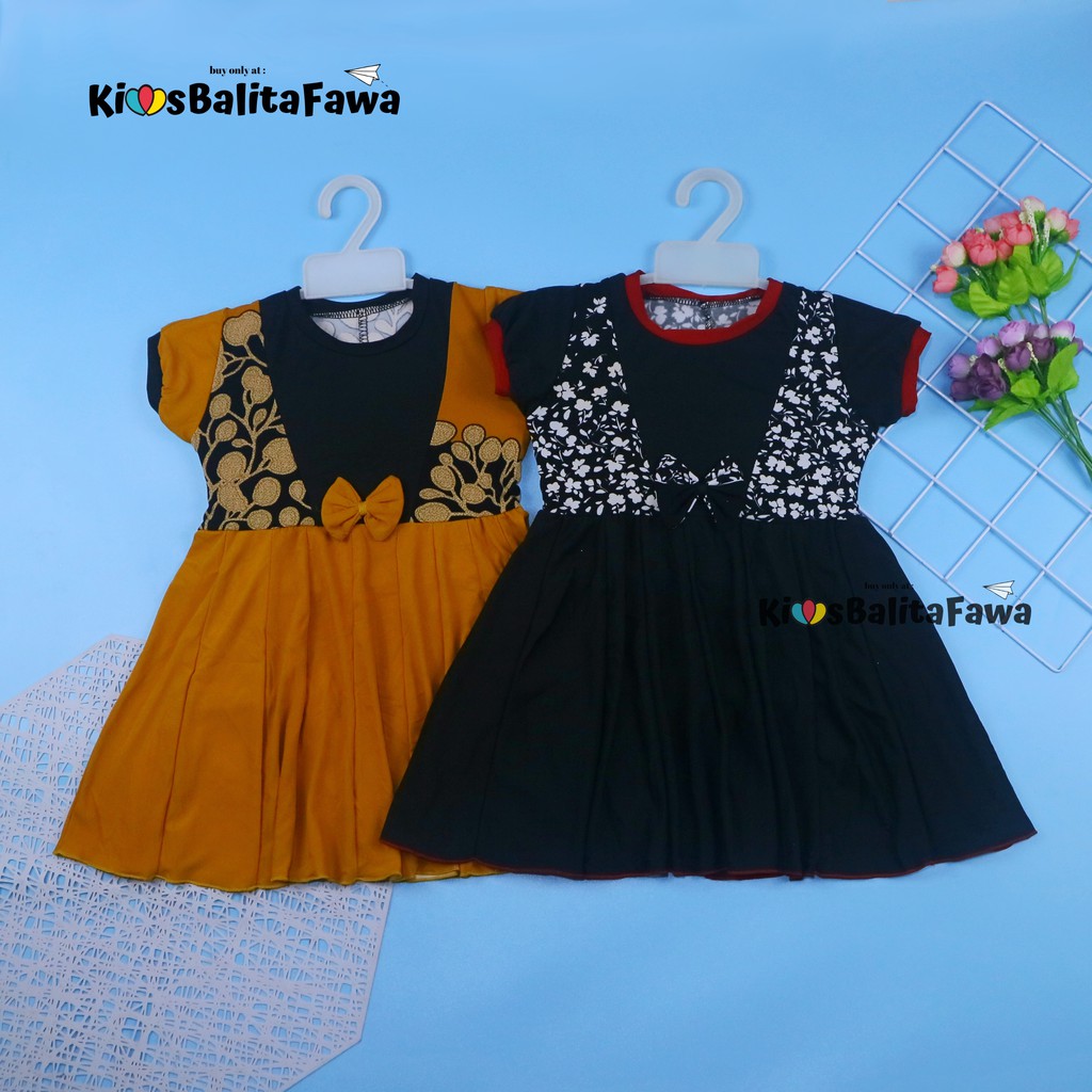 Dress Pita uk 1-2 Tahun / Dres Lengan Anak Perempuan Baju Harian Gaun Pesta Kids Adem Murah