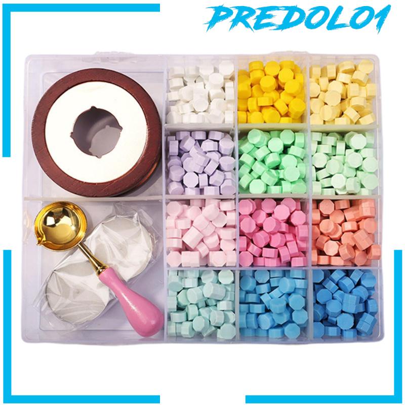 (Predolo1) 1200pcs / Set Stempel Wax + 2 Lilin Teh Untuk Kerajinan Tangan