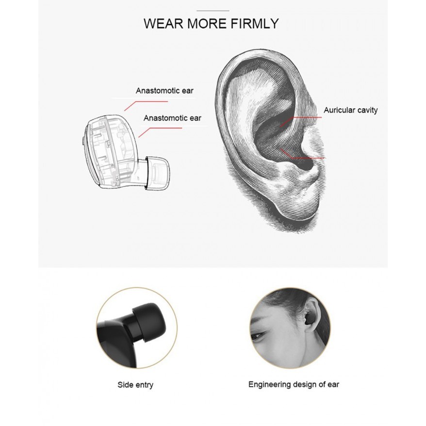 Original UCOMX U08S Bluetooth Earphone with Charge Box Mini In-Ear Stereo Sport Wireless Headphones