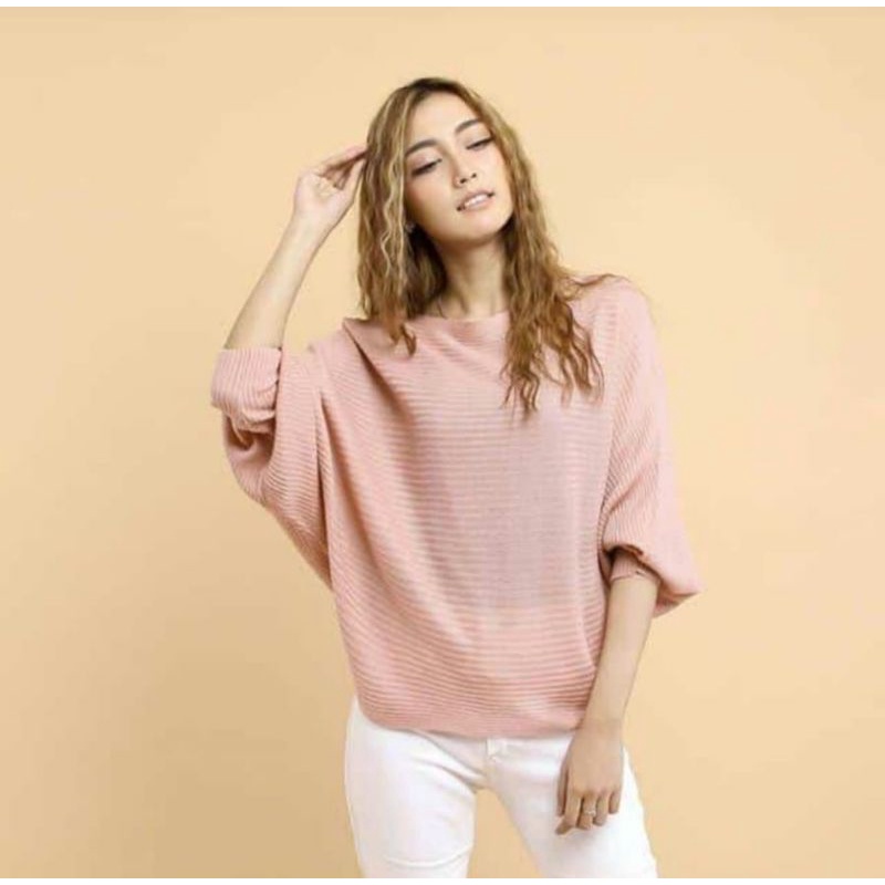 Sweater Rajut Batwing Kekinian - Kalong Rajut model terbaru - Cardigan Rajut Kalong terkini