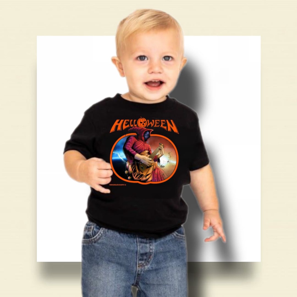 Btfly Official Kids Tshirt Anak anak Kaos Band Keren Cotton Combat Hitam Helloween Keren murah Bayar