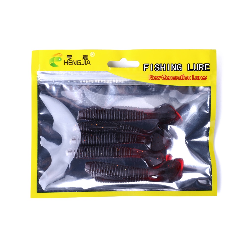 Hengjia 5pcs / Kantong Umpan Pancing Lembut Ekor T 8cm 5.7g