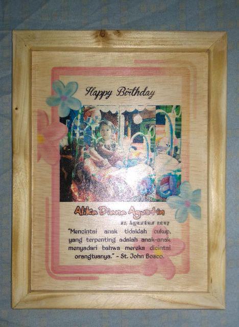 Kado Foto Kayu Ulang Tahun/wedding/anniversary/wisuda (custom)