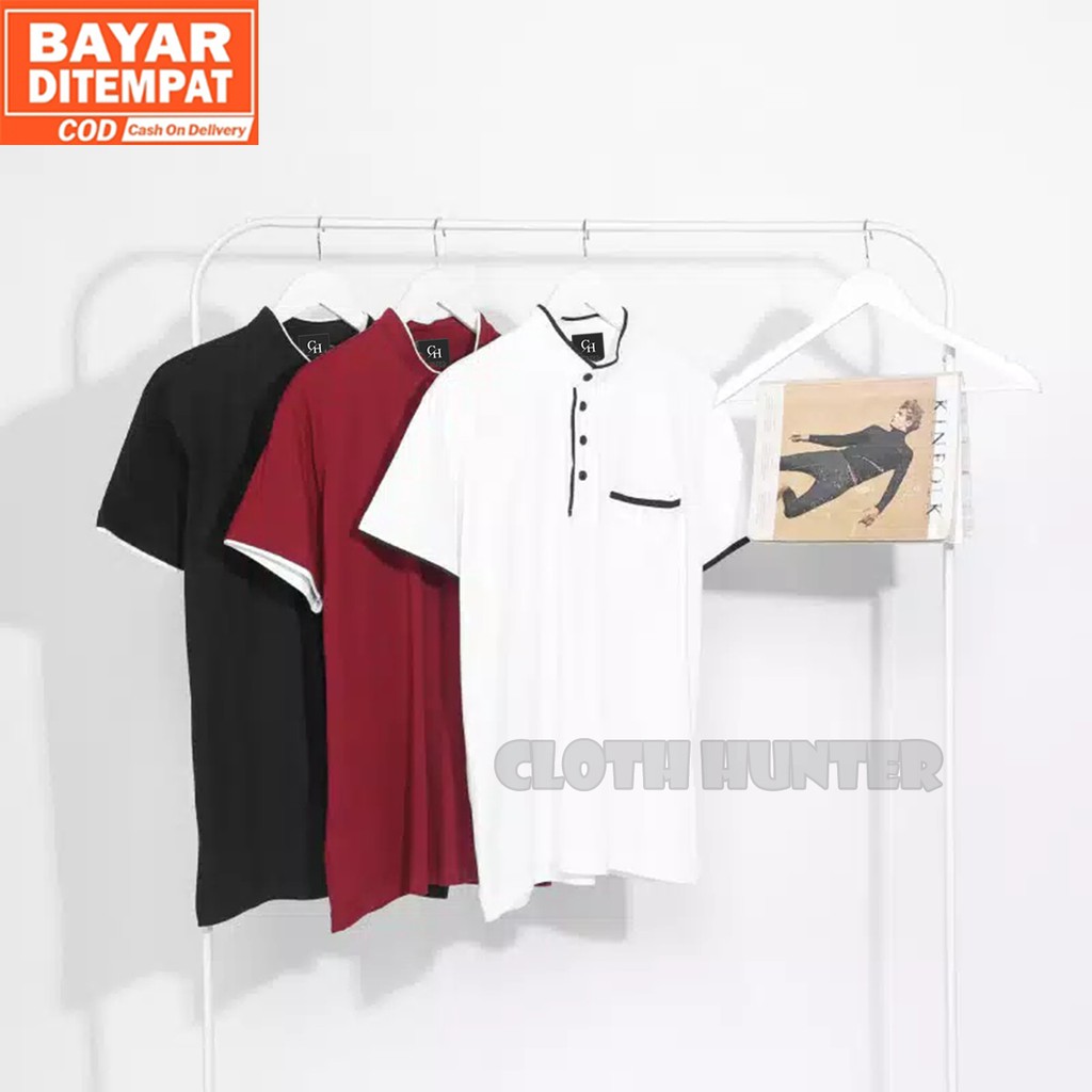 Kaos Pria Dyrgo Maroon Polos Kerah Polo Shirt Shanghai Mandarin Original Distro Bandung