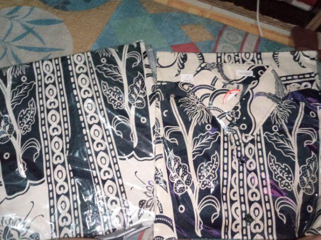 Batik Set Couple Ha Ta Edisi Natal Warna Navy Bahan Katun Stretch