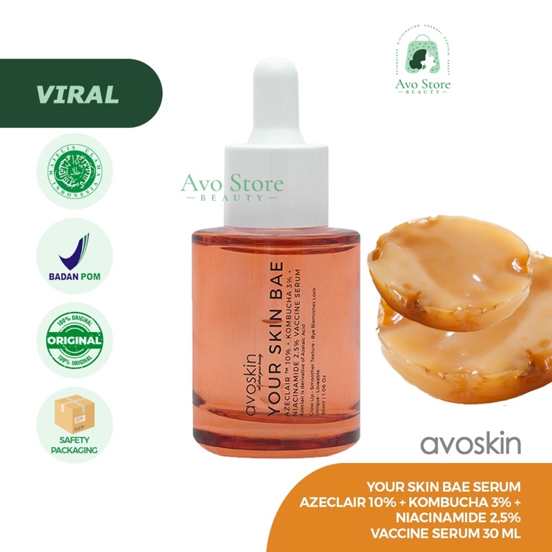 [EXP DATE 2027] Avoskin YSB serum Azeclair 10% + Kombucha 3% + Niacinamide 2,5% Vaccine Serum 30ML [ Brigheting / Eksfoliasi / Exfoliating ]