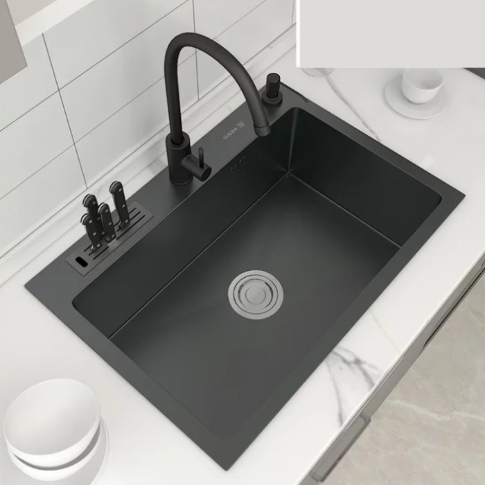 Kitchen Sink Onan 6045 Black Original / Sink Hitam - Cuci Piring ( Peralatan Dan Perlengkapan )