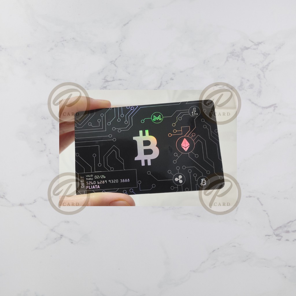 (FAKE) CRYPTO SKIN CARD HOLOGRAM SERIES - Card Cover Skin Sticker - PLIATA Stiker Kartu ATM, E-Money, E-Toll